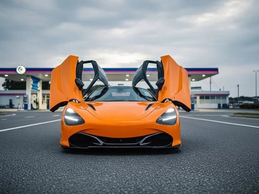 DIY McLaren 720S wrapped in Gloss HX20000 Urban Orange automotive vinyl film HX20495B