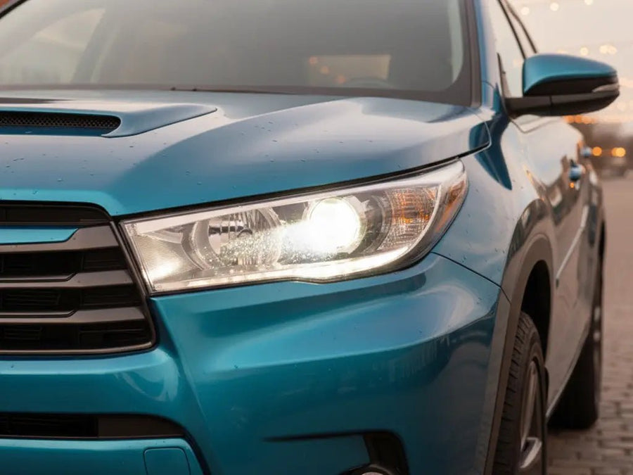 Toyota Highlander wrapped in Hexis Gloss HX20000 Grand Prix Blue automotive vinyl film HX20525B