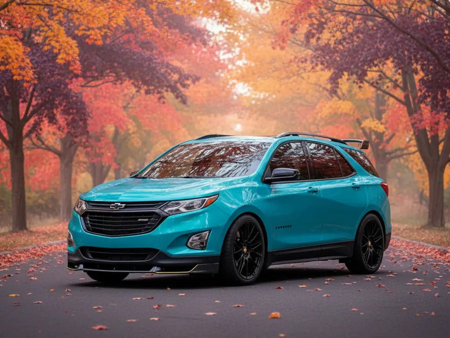 DIY Chevrolet Equinox wrapped in Gloss HX20000 Grand Prix Blue restyling film HX20525B