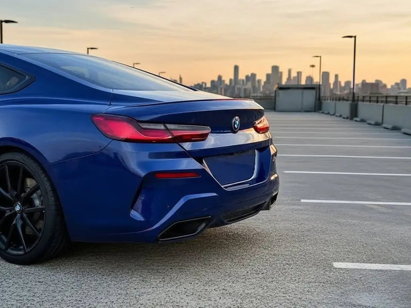 BMW 8 Series wrapped in Gloss HX20000 Abyssal Blue vinyl wrap HX20532B detail