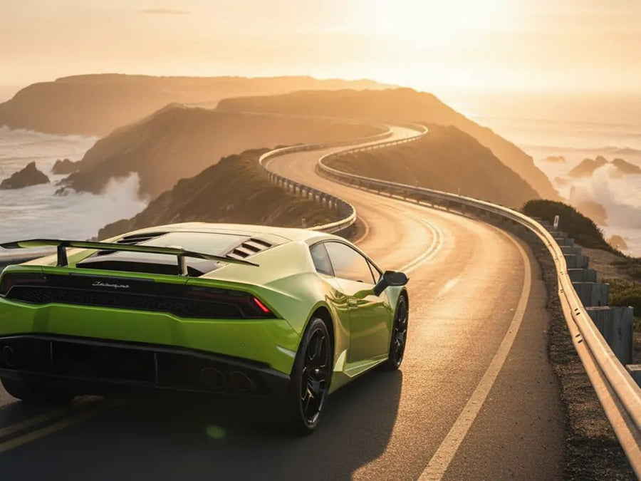 DIY Lamborghini Huracán wrapped in Gloss HX20000 Metallic Metallic Yellow car wrap film HX20558B