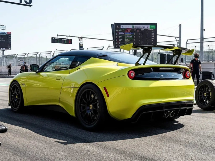 DIY Lotus Evora wrapped in Gloss HX20000 Metallic Metallic Yellow car wrap film HX20558B