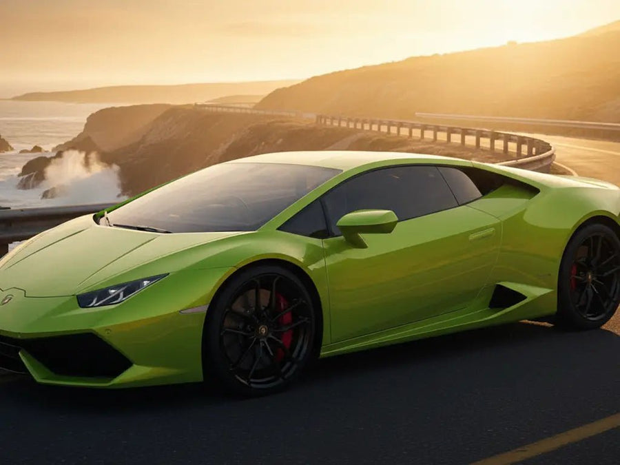 Lamborghini Huracán wrapped in Hexis Gloss HX20000 Metallic Metallic Yellow vinyl wrap HX20558B