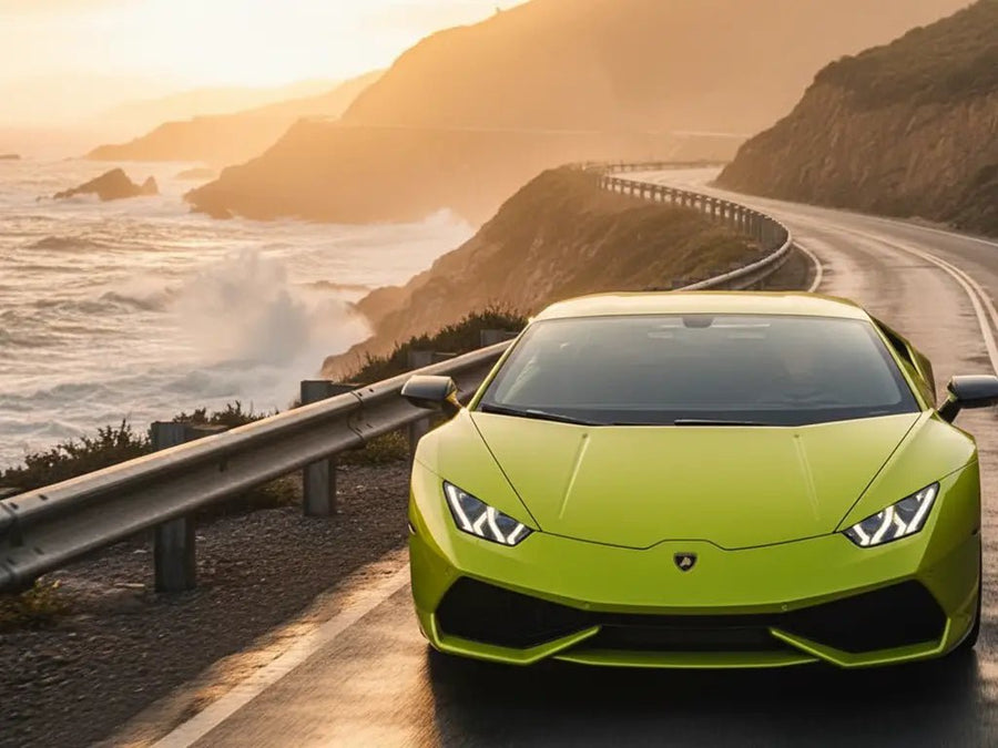 DIY Lamborghini Huracán wrapped in Gloss HX20000 Metallic Metallic Yellow wrap film HX20558B