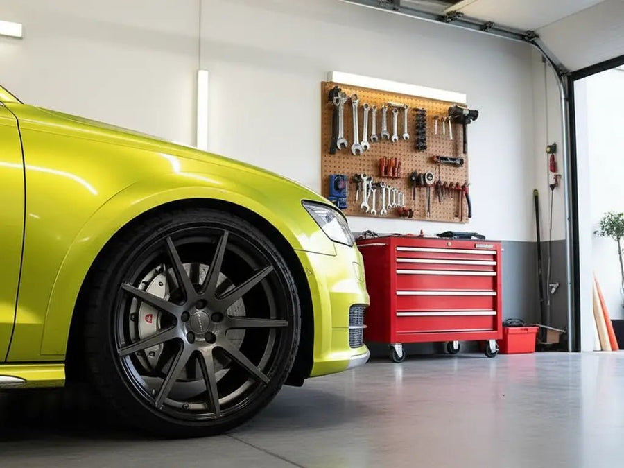 Audi S4 wrapped in Hexis Gloss HX20000 Metallic Metallic Yellow vinyl wrap HX20558B