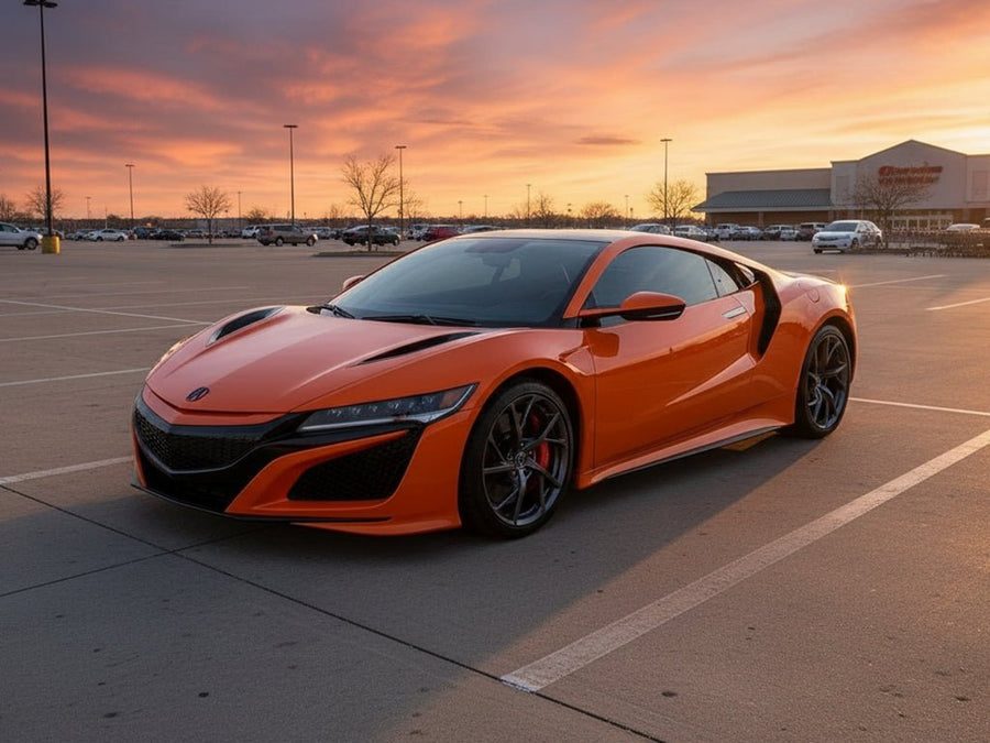 Acura NSX wrapped in Gloss HX20000 Orange Zenith automotive vinyl film HX20585B detail