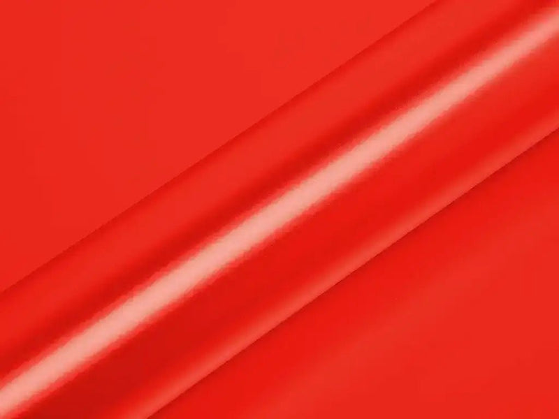 Color swatch of Hexis HX20000 Satin Fluorescent Red Vinyl Wrap HX20615S