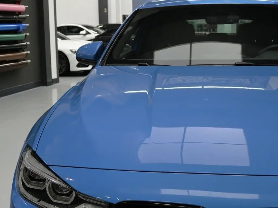 DIY BMW 4 Series wrapped in Gloss HX20000 Metallic Yas Marina Blue wrap film HX20646B