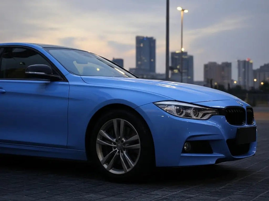 BMW 3 Series wrapped in Gloss HX20000 Metallic Yas Marina Blue automotive vinyl film HX20646B
