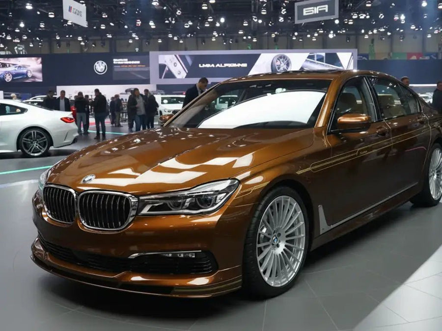 DIY BMW 7 Series wrapped in Gloss HX20000 Havana Brown automotive vinyl film HX20731B