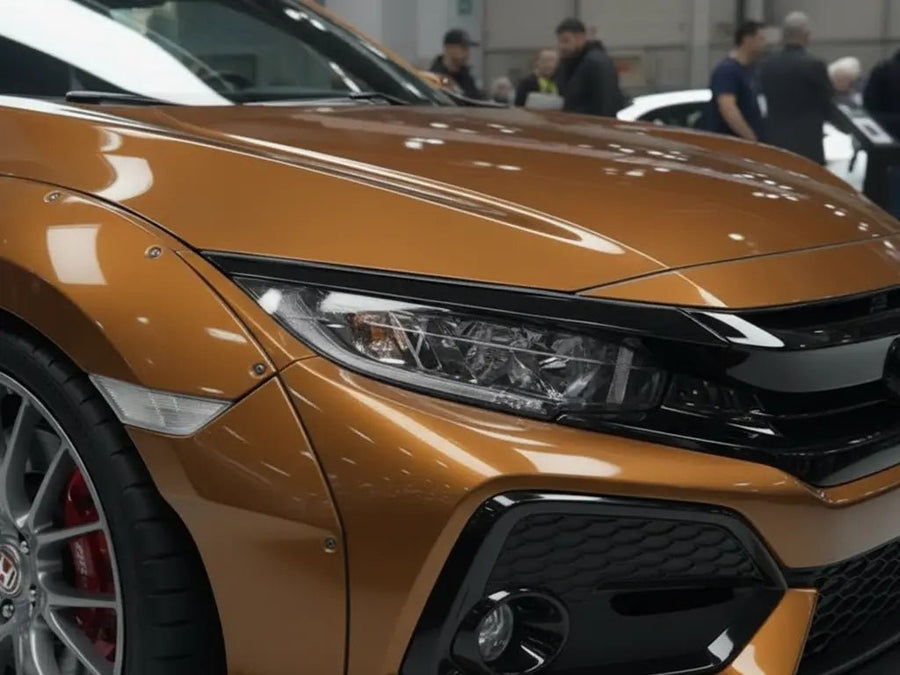 Honda Civic wrapped in Gloss HX20000 Havana Brown restyling film HX20731B