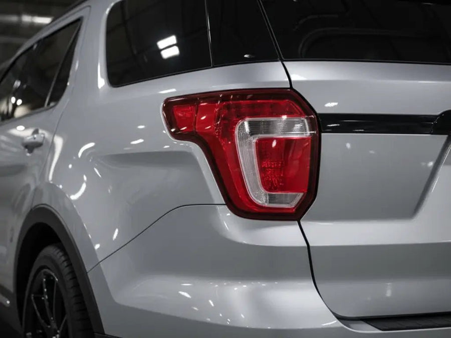Ford Explorer wrapped in Hexis Gloss HX20000 Silver car wrap film HX20877B