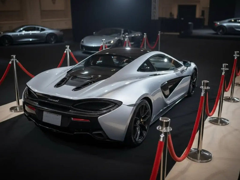 McLaren 570S wrapped in Gloss HX20000 Silver wrap film HX20877B