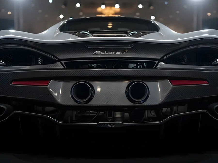 McLaren 570S wrapped in Hexis Gloss HX20000 Silver restyling film HX20877B