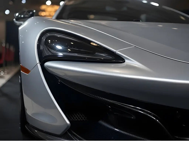 McLaren 720S wrapped in Hexis Gloss HX20000 Silver wrap film HX20877B