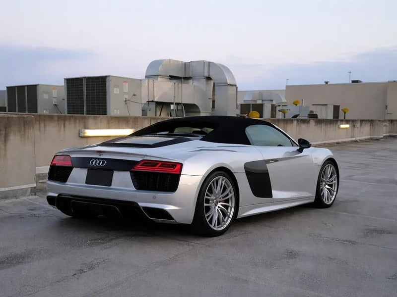 DIY Audi R8 wrapped in Gloss HX20000 Silver wrap film HX20877B