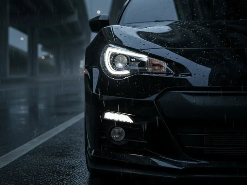 Subaru BRZ wrapped in Hexis Gloss HX20000 Deep Black car wrap film HX20890B