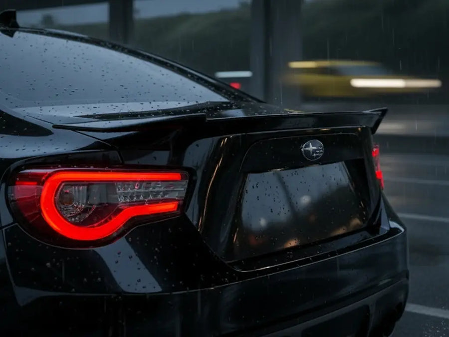 Subaru BRZ wrapped in Hexis Gloss HX20000 Deep Black restyling film HX20890B