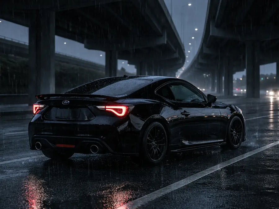 Toyota GR86 wrapped in Hexis Gloss HX20000 Deep Black wrap film HX20890B