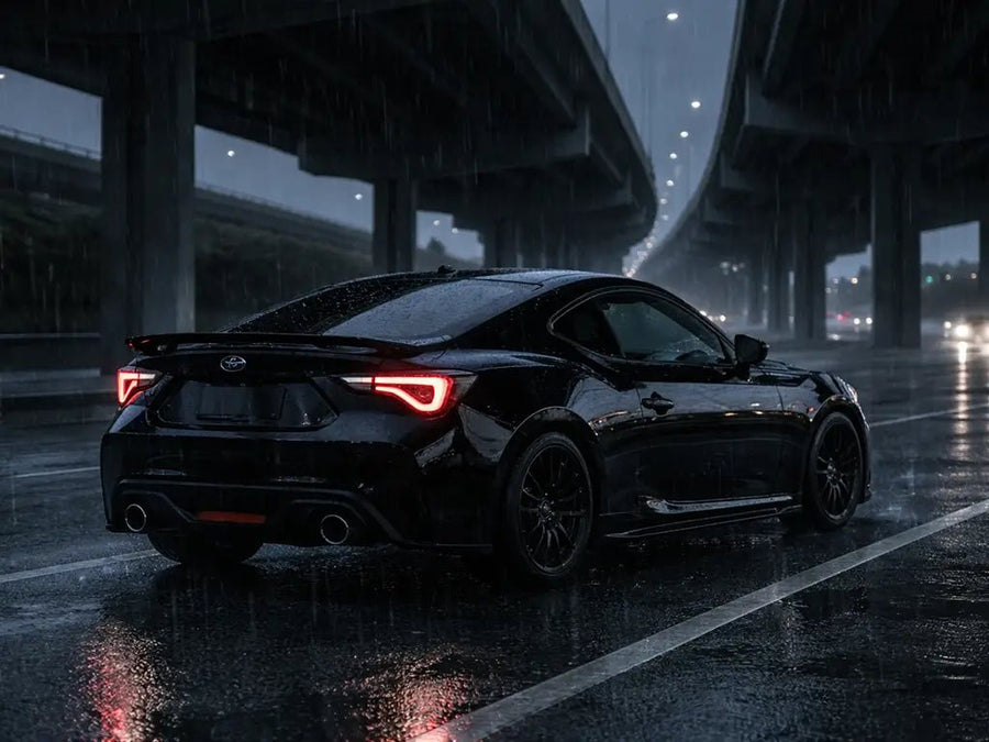 Toyota GR86 wrapped in Hexis Gloss HX20000 Deep Black wrap film HX20890B