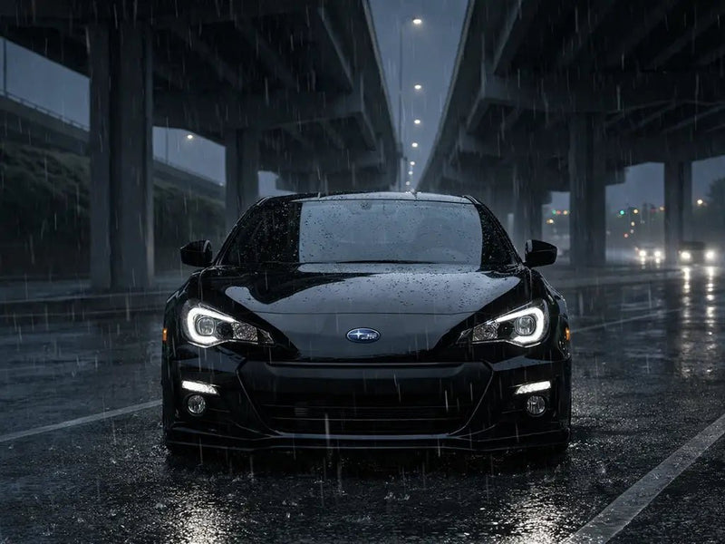 Subaru BRZ wrapped in Gloss HX20000 Deep Black restyling film HX20890B