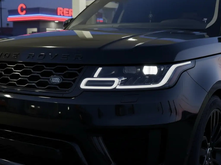 Land Rover Range Rover wrapped in Hexis Gloss HX20000 Deep Black restyling film HX20890B