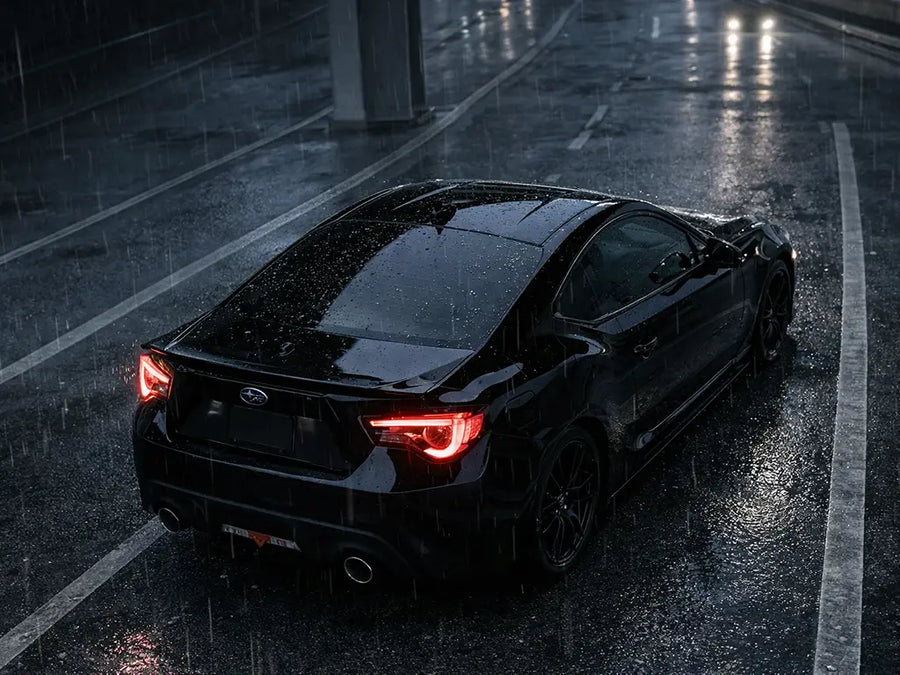 DIY Subaru BRZ wrapped in Gloss HX20000 Deep Black wrap film HX20890B