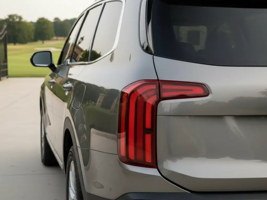 DIY Kia Telluride wrapped in Gloss HX20000 Metallic Bronze Grey automotive vinyl film HX20948B
