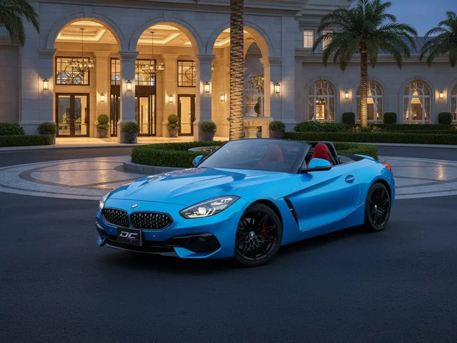 BMW Z4 wrapped in Gloss HX20000 South Seas Blue vinyl wrap HX20B11B