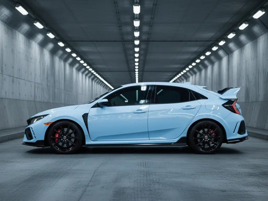 DIY Honda Civic Type R wrapped in Gloss HX20000 Jazz Blue vinyl wrap HX20B32B