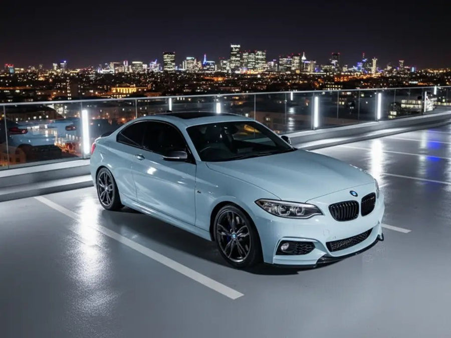 DIY BMW 2 Series wrapped in Gloss HX20000 Polaris Blue restyling film HX20B37B