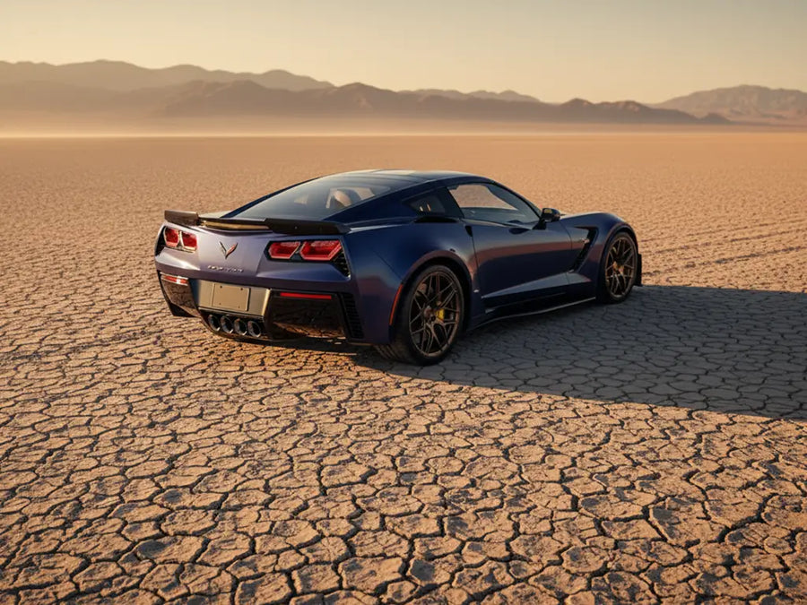 Chevrolet Corvette wrapped in Hexis Satin HX20000 Deep Ocean Wet restyling film HX20B52W
