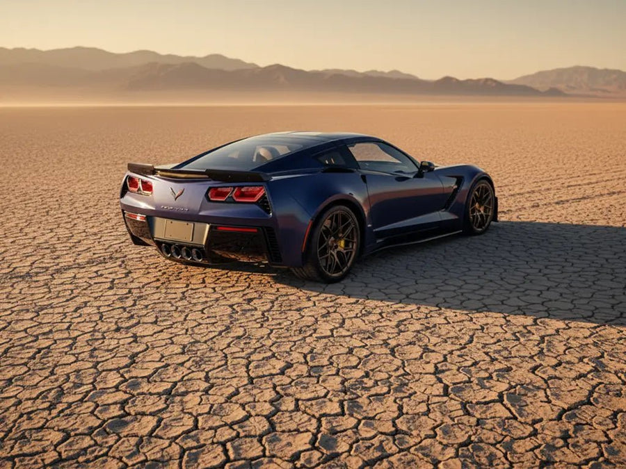 Chevrolet Corvette wrapped in Hexis Satin HX20000 Deep Ocean Wet restyling film HX20B52W