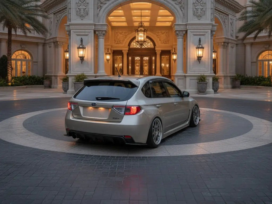 DIY Subaru Impreza WRX STI wrapped in Gloss HX20000 Metallic Ashen Beige restyling film HX20BCMB