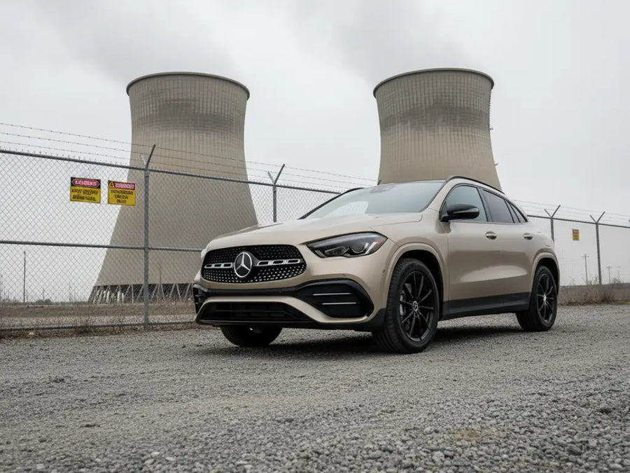 Mercedes-Benz GLA wrapped in Hexis Gloss HX20000 Metallic Ashen Beige vinyl wrap HX20BCMB