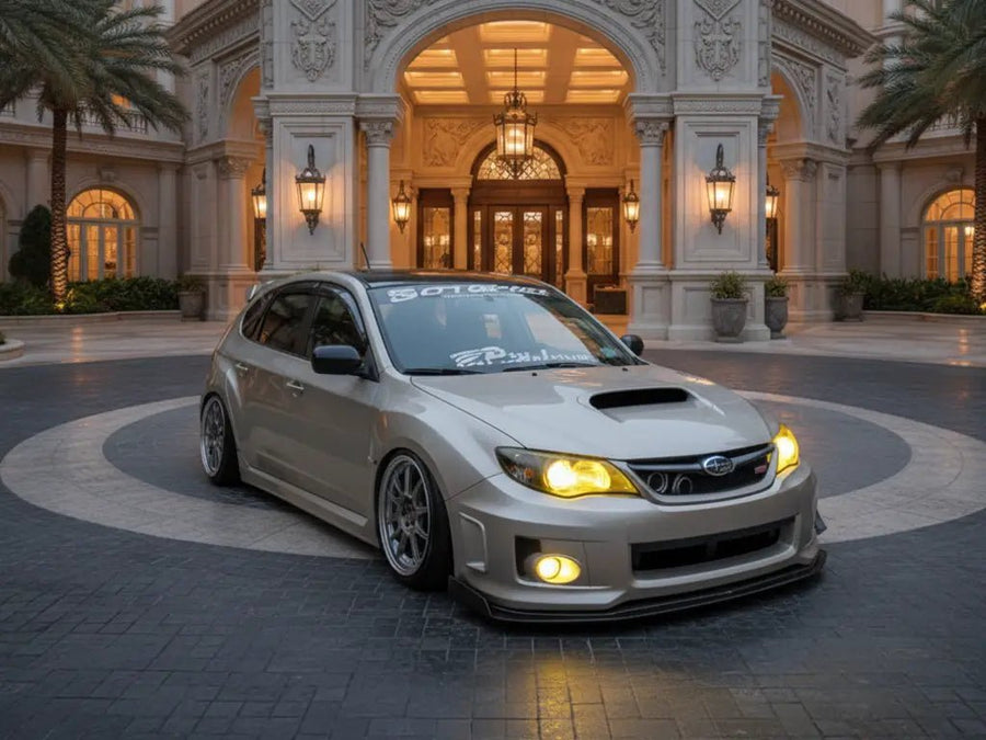 Subaru Impreza WRX STI wrapped in Hexis Gloss HX20000 Metallic Ashen Beige automotive vinyl film HX20BCMB
