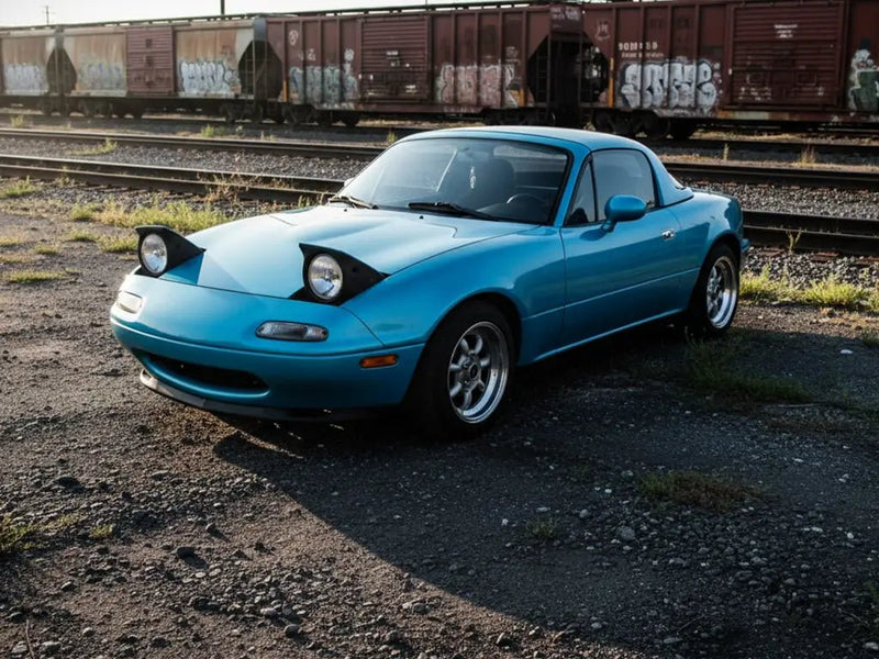 DIY Mazda MX-5 Miata wrapped in Gloss HX20000 Fjord Blue car wrap film HX20BFJB