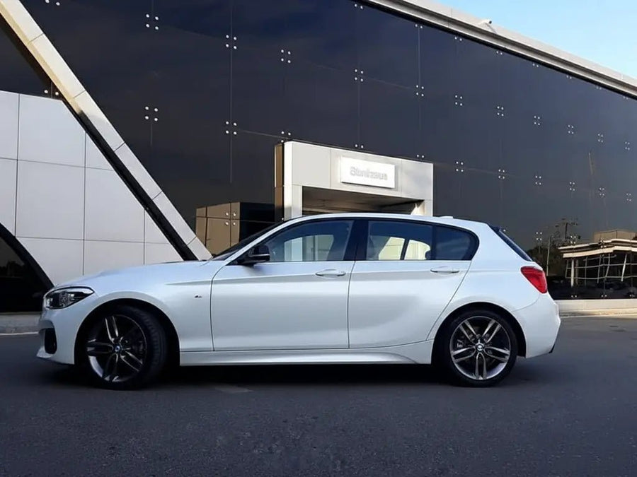 BMW 1 Series wrapped in Hexis Gloss HX20000 Glitter Lapp Sparkle White car wrap film HX20BLPB