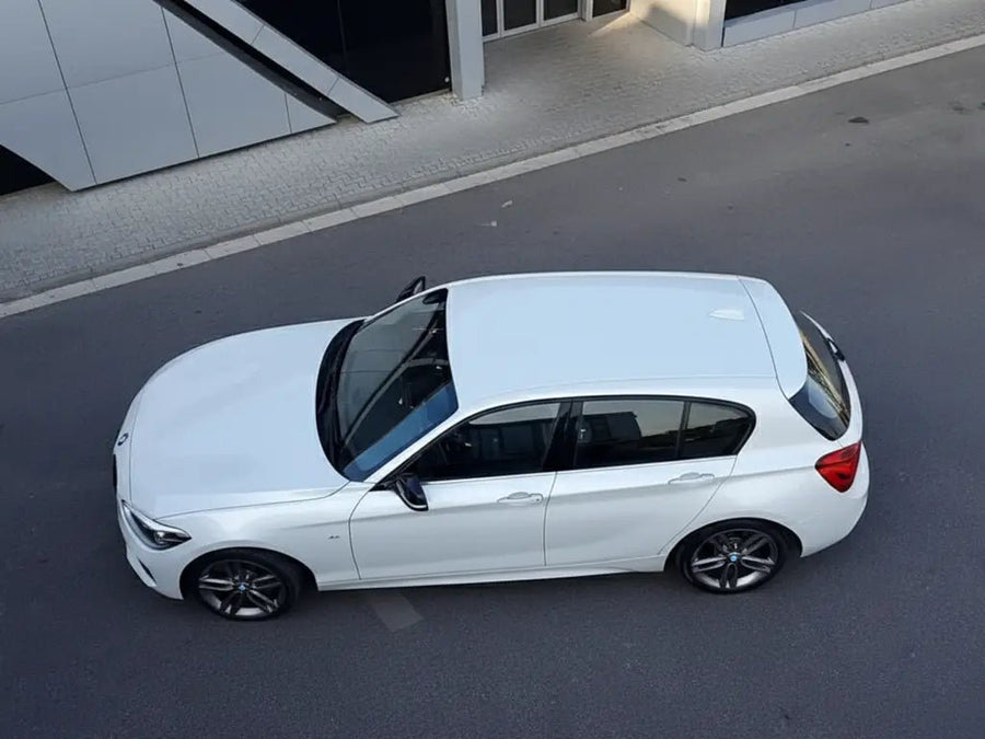 BMW 1 Series wrapped in Gloss HX20000 Glitter Lapp Sparkle White wrap film HX20BLPB
