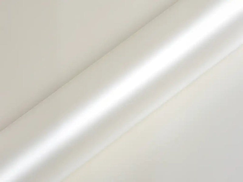 Color swatch of Hexis HX20000 Satin Nacre White Vinyl Wrap HX20BNCS