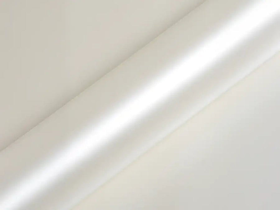 Color swatch of Hexis HX20000 Satin Nacre White Vinyl Wrap HX20BNCS