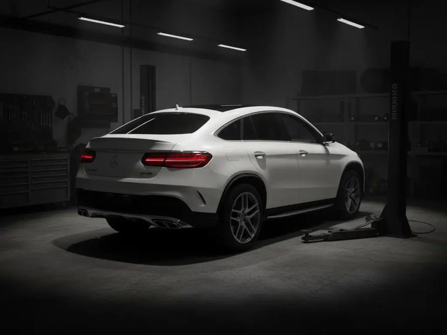 DIY Mercedes-Benz GLC Coupe wrapped in Satin HX20000 Nacre White automotive vinyl film HX20BNCS