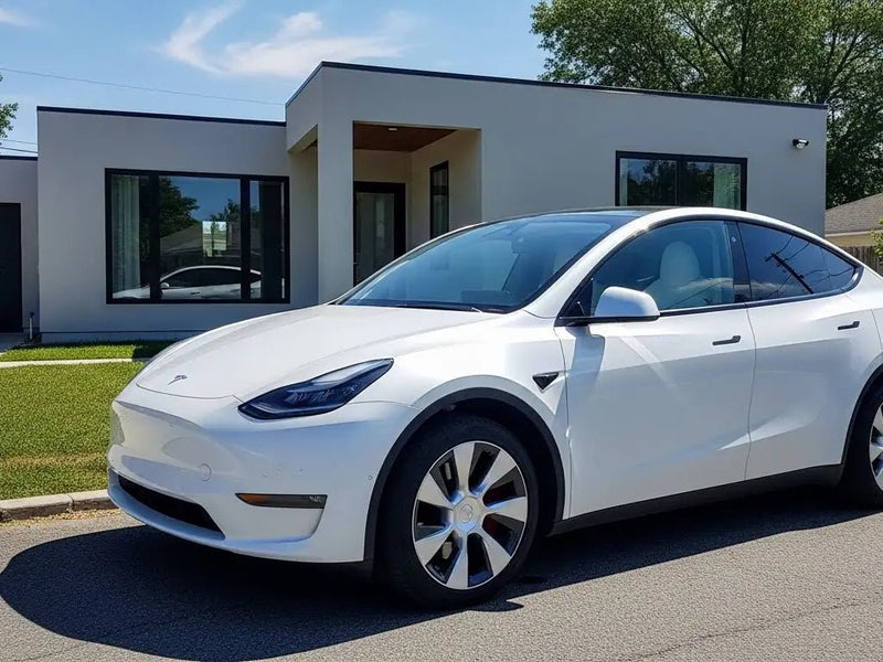 DIY Tesla Y wrapped in Gloss HX20000 Saturn White car wrap film HX20BSAB