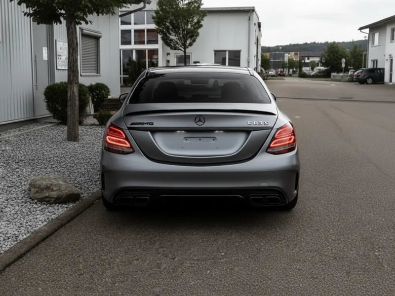 Mercedes-AMG C63 S wrapped in Hexis Satin HX20000 Argentic Grey car wrap film HX20G04S