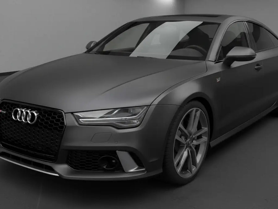 Audi A7 wrapped in Satin HX20000 Argentic Grey wrap film HX20G04S