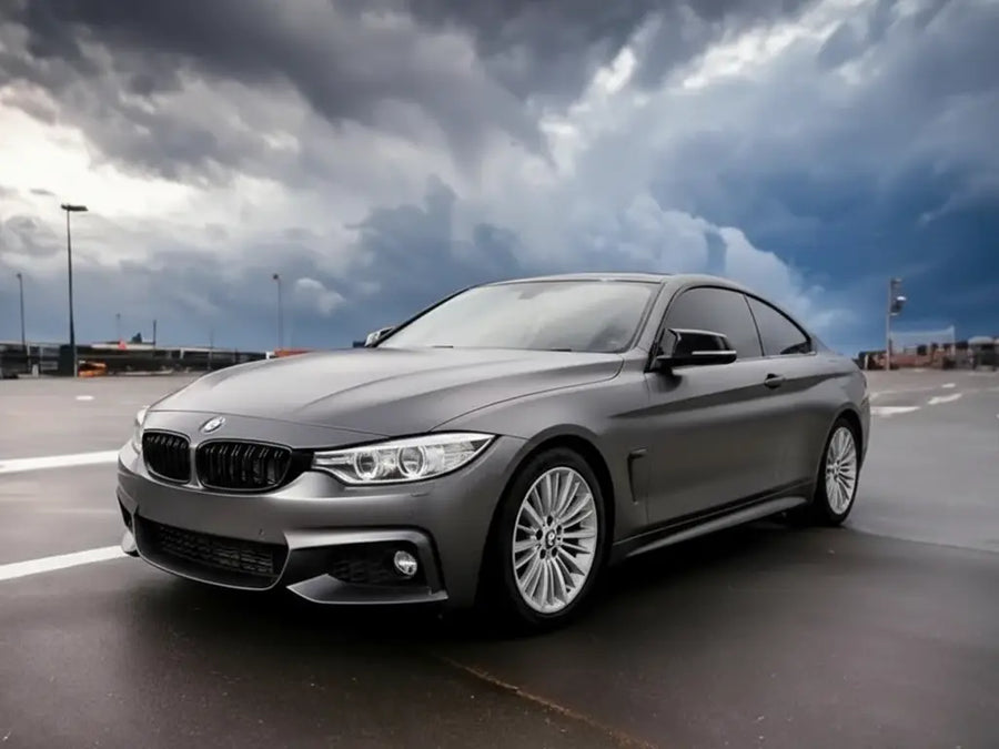 BMW 4 Series wrapped in Satin HX20000 Alloy Grey Wet restyling film HX20G15W