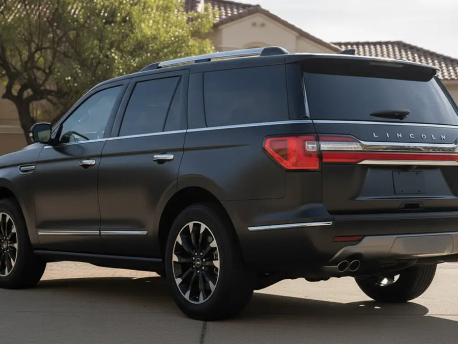 DIY Lincoln Navigator wrapped in Satin HX20000 Alloy Grey Wet wrap film HX20G15W