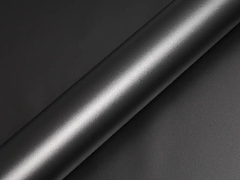 Color swatch of Hexis HX20000 Matte Metallic Anthracite Gray Vinyl Wrap HX20GANM