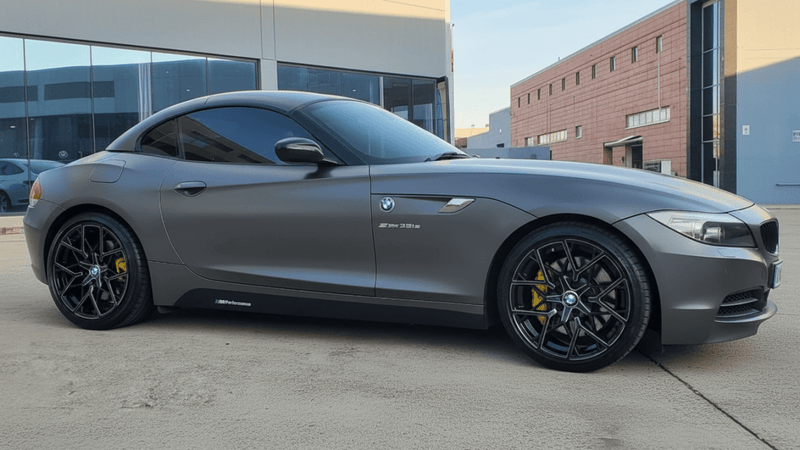 DIY BMW Z4 wrapped in Matte HX20000 Metallic Anthracite Gray car wrap film HX20GANM