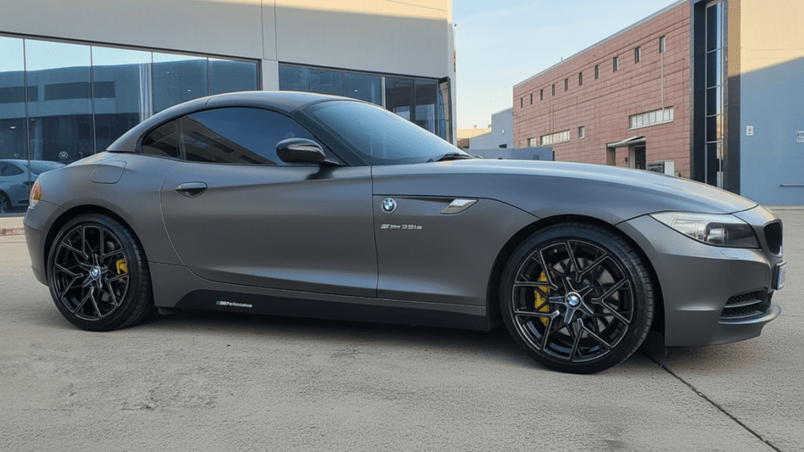 DIY BMW Z4 wrapped in Matte HX20000 Metallic Anthracite Gray car wrap film HX20GANM